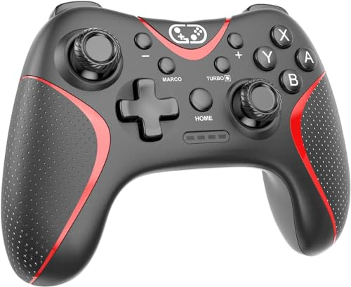 Switchstyrenhet, Pro trådlös styrenhet för Switch/Lite-switch/OLED-brytare, Bluetooth PC-kontroll med programmerbar knapp, 6-axlig gyroskop, turbo, dubbel vibration, röd2