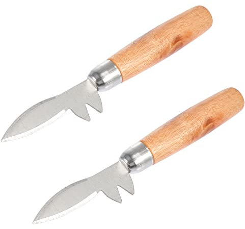 MAGICLULU 2stücke Austernschneider Aus Edelstahl Mit Holzgriff Austernöffnswerkzeug Zum Öffnen Von Austern Und Muscheln Langlebig Und Praktisch Für Gebrauch