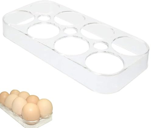 Refrigerator Egg Tray Durable Plastic Egg Holder Boxes 8 Eggs Rack Shelf Holder for Kitchen Refrigerator Countertop