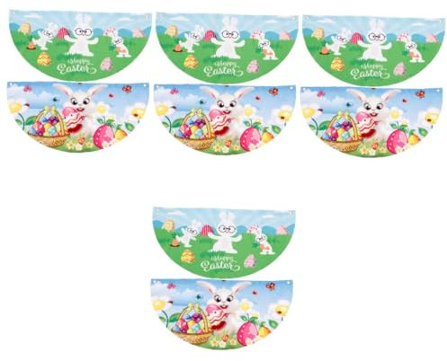 Toddmomy 8piezas Bandera Decorativa De Media Fan Para Pascua Adorno De Fiesta De Pascua Para Jardín y Exterior Para Decoración De Cerca Celebraciones De