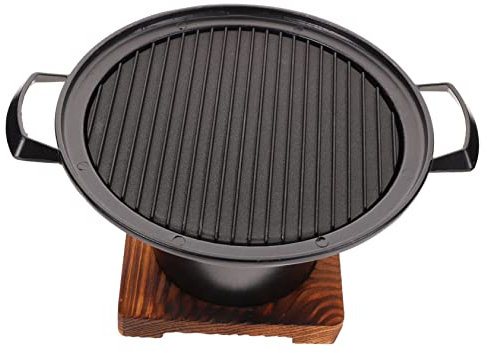 Toyvian Miniparrilla Para Barbacoa Portátil Adecuado Para Camping y 2-3 Personas Acero Inoxidable y Madera Fácil De Limpiar y Transportar Parrilla Sin Humo