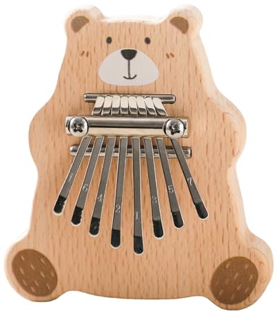 7 touches en bois - Marimba - Piano à pouce - 7 clés - Instrument pour enfants et adultes débutants - Cadeau d'anniversaire musical - Doigt en bois