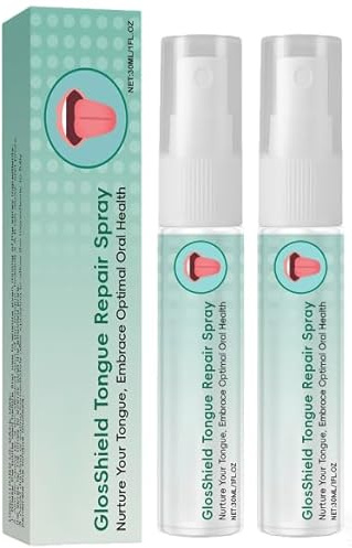 2PCS Tongue Repair Spray,Instant Dry Mouth Spray,Fissured Tongue Relief,Breath Freshening Mist,Long-Lasting Hydrating,30ML