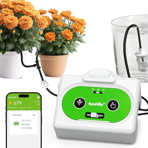 RAINPOINT Sistema di Irrigazione Automatica WiFi, Controllo Remoto Tramite APP, Irrigazione a Goccia per Piante da Interno con cicli di irrigazione e Immersione, Sistema Automatico, Fino a 15 Piante