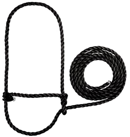 Weaver Leather Livestock Cattle Poly Rope Halter Black