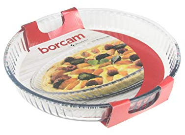 Cristal Quiche Flan Tarta Tapas Postre Asado Horneado Plato de Servir Tamaño a Elegir - Large 32cm