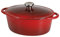 Sitram 711065, Cocotte Tradifonte ovale en fonte émaillée 6,5 Litres - Extérieur rouge, intérieur noir mat - bouchon en inox - toutes sources de chaleur y compris induction et four