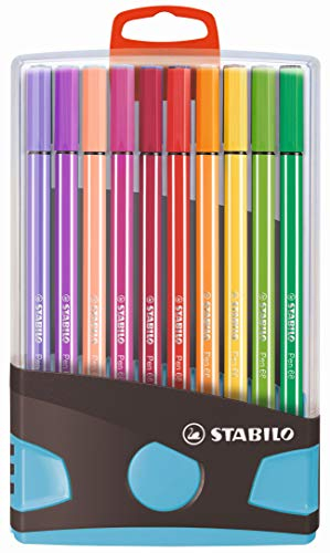 STABILO - Premium-Filzstift - Pen 68 ColorParade in anthrazit/blau mit Hängelasche - 20er Pack - mit 20 verschiedenen Farben
