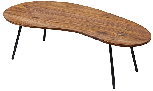 möbelando Design Couchtisch WL5.617 122x36x63 cm Sheesham mit Metallbeinen Schwarz | Nierentisch Massivholz | Holztisch Tischbeine Metall | Cooler Massivholztisch | Tisch Flach Modern