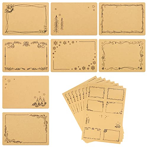 80 Stück Weihnachten Etiketten zum Beschriften selbstklebend Klebeetiketten Aufkleber Weihnachtssticker Geschenkaufkleber Namensetiketten Beschreibbar Deko für Marmeladen Hochzeit (Weihnachten)