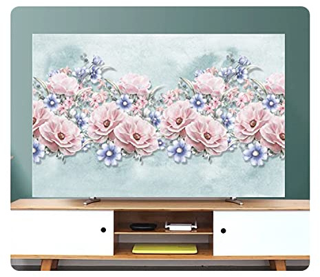 Uvency 70In Hanging Desktop Curved Screen Universal Tv Cover Dust Cover Cloth Indoor Cover Type Tv Screen Protector Bedroom Living Room Decoration Television/A357/70In