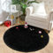 VOFUSHON Schlafzimmer Shaggy Plüsch runden Teppich Bunte Batik Faux Flauschiger Samt Moderne Innenteppiche Lange Haare Fell Optik Gemütliches Bettvorleger Sofa Matte Carpet(Schwarz,120 x 120 cm)