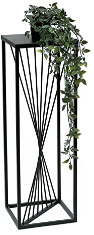 DanDiBo Blumenhocker Metall Schwarz Eckig 70-100 cm Blumenständer Beistelltisch Blumensäule Design Modern Pflanzenständer Pflanzenhocker (70 cm)