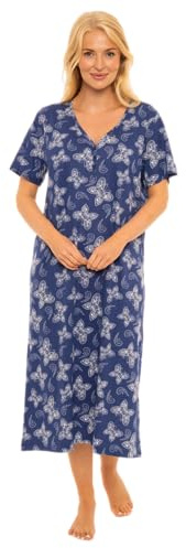 Suzy & Me Plus Size 100% Jersey Cotton Nightshirt (NAVY BUTTERFLY 18-20)