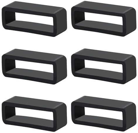 6 anelli di fissaggio per cinturino per orologio, 16/20/22/24 mm, in silicone, supporto per cinturino in gomma nera, accessori di ricambio per orologi sportivi intelligenti
