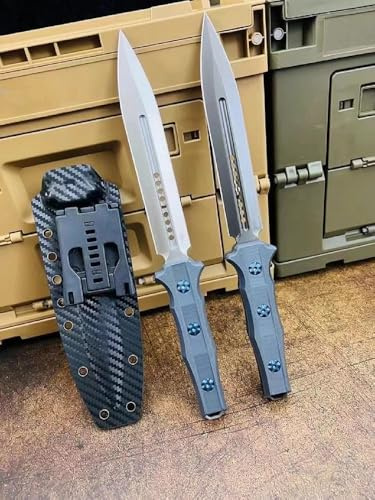 Generisch TEERMA RQ3 - Integriertes geschmiedetes gerades Messer im Freien mit fester Klinge, Überlebensmesser, Perfektes Bushcraft Messer Outdoor,Jagdmesser(Farbe nach dem Zufallsprinzip versendet)