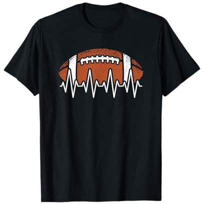 Vintage American Football Heartbeat Men Women Kids T-Shirt