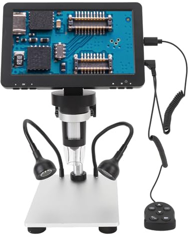 Skärmmikroskop, Lödmikroskop, LCD Digitalt Mikroskop för Mynt, Digitalt USB-mikroskop, med 8 Justerbara LED-lampor, för Lödning, Klocka och Telefonreparationsverktyg