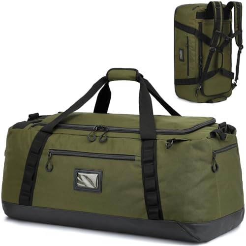 TUGUAN Reisetasche Groß XL Weekender Reise-Rucksack für Herren Damen Wasserdicht Extra großes Gepäck Handgepäck Tasche für Urlaub Camping Sport Duffel Bag 120 Liter, Grün