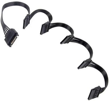 Jecdfs 1pcs Cavo di prolunga SATA Power Splitter,cavo alimentazione sata,cavo multi sata,1 Maschio a 5 Femmine - Espandi le Connessioni del Tuo Alimentatore con Questo Adattatore Durevole e Facile da
