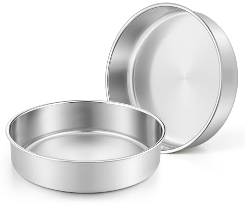 Joyfair Backform 2er Set, Edelstahl Rund Kuchenform Backformen, Kuchenbackform für Geburtstag/Hochzeit/Weihnachten Schichttorten, Gesund & Ungiftig, Leicht zu Reinigen & Spülmaschinenfest - 24,2cm