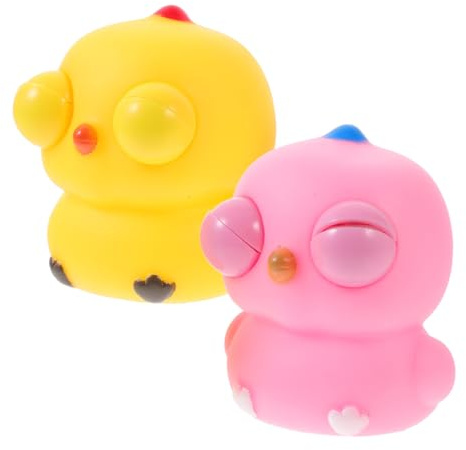 Abaodam 2Pcs Cartoon Soft Gel Stress Relief for Adults and Funny Popping Out Eyes Squeeze Plaything Calming Sensory Squishies for Office and Party Fun