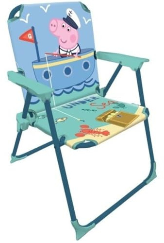 Disney Silla Infantil Plegable Playa y Jardín – con Brazos, Ligera, Compacta y Fácil de Transportar – Silla para Niños Interior/Exterior – hasta 30 kg (Peppa Pig 2845)