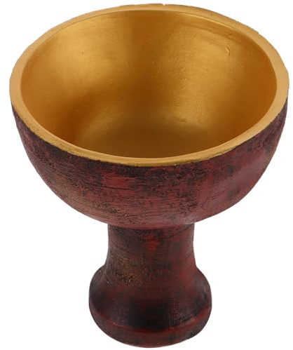 DECHOUS Copa Sagrada de Resina Estilo Retro, Adorno Religioso Solemne | Decoración Estable y Fácil de Colocar, para Ceremonias y Ofrendas Familiares, Acabado para Distintos Contenidos