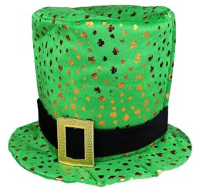 labreeze Irish Tricolour Jester Hat with Bells, Green White Orange, Polyester, One Size Adult, St Patrick's Day Fancy Dress Costume Accessory