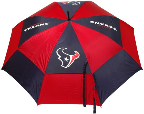 Team Golf NFL Houston Texans 62 Golf Umbrella with Protective Sheath, Double Canopy Wind Protection Design, Auto Open Button