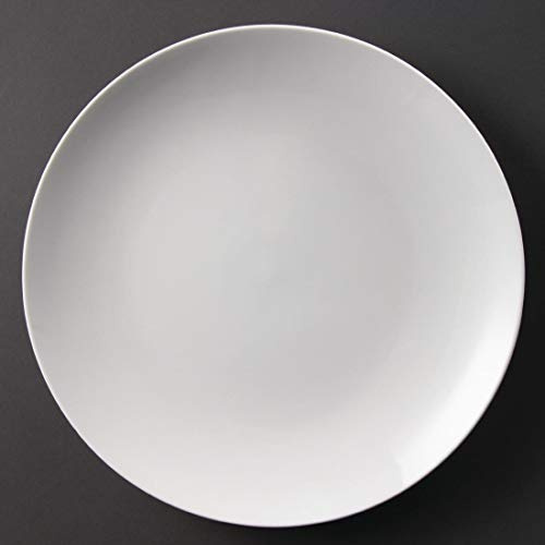 Olympia Whiteware Coupe Service Plates 310mm Porcelain Restaurant 6pc