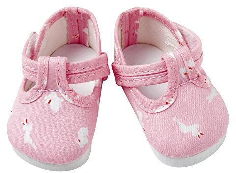 Frilly Lily Pink Dolls Shoes With White Bunnies medium size 7.2x 3.3 cm To fit dolls such as Our Generation Doll , Designafriend,American Girl , and most 18 inch PlayDolls.