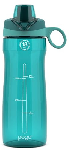 Pogo BPA-Free Tritan Plastic Water Bottle with Chug Lid,18 Oz, Teal