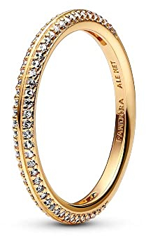 PANDORA Damen-Ring Goldfarben Pavé 169679C01-60 Ringgröße 60/19,1