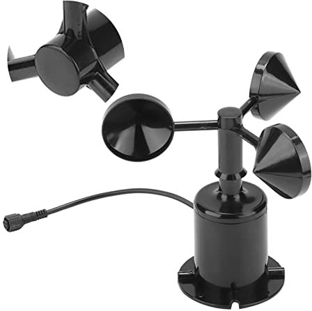 Dispositivo di misurazione del Vento, anemometro a impulsi della velocità del Vento 0-70 m/s 3 Tazze Misura l'anemometro del sensore della velocità del Vento