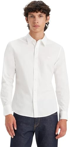 Levi's Long-Sleeve Battery Housemark Slim Camisa, Bright White, S Hombre