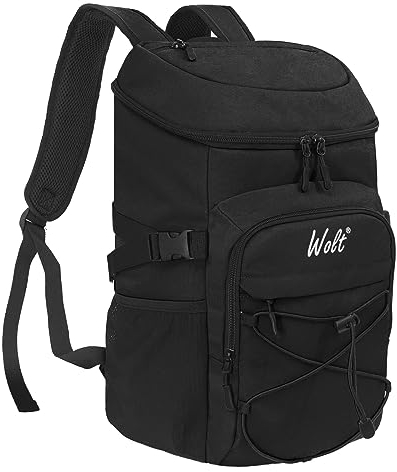WOLT Cooler Backpack,24 Cans Insulated Backpack Cooler Leakproof,Lightweight Soft Cooler Bag,Camping Cooler,Large Capacity Beach Cooler,Waterproof Travel Lunch Backpack for Hiking