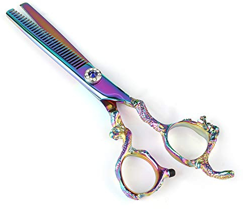 Forbici Professionali per Tagliare i Capelli, Parrucchiere, Parrucchiere, per Famiglie, Animali Domestici, in Acciaio Inossidabile (Forbici dentali colorate)