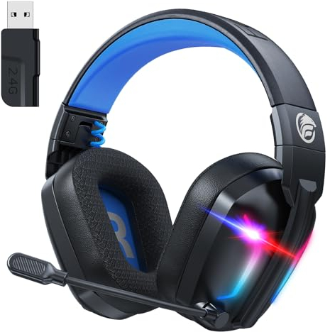 Fachixy FC300 Pro Wireless Pro Gaming Headset with Mic for PS5, PS4, Mac- Bluetooth Gaming Headphones with 50Hr Battery & 3D Stereo Sound - compatible with PC, Switch, Mobile
