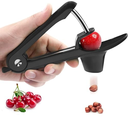 Sprießen Snocciolatore Ciliegie, Cherry Core Remover, Pit Remover Per Ciliegie, Con Asta Di Acciaio Inox e Tazza Di Supporto In Silicone Morbido, Attrezzi Per Ciliegia, Snocciolatore Ciliegie e Olive