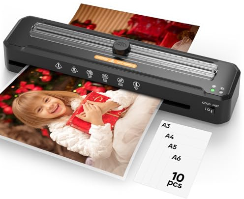 Laminator Machine A3 with 50 Laminating Sheets, Laminator Thermal and Cold with Paper Trimmer Corner Rounder, High-Speed Jam-Free, Low-Noise 13-Inch Laminating Machine(Black)