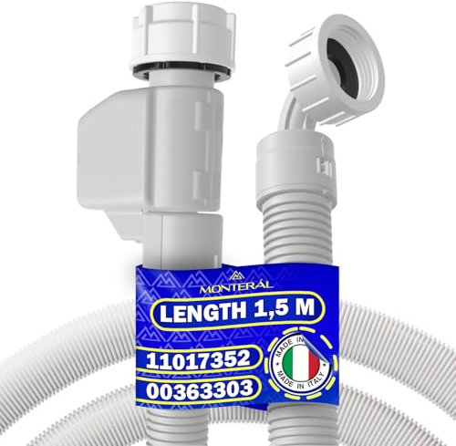 Tubo di Riempimento Aquastop per Lavastoviglie e Lavatrice lunghezza 1,5 m con Codice Originale 11017352 11007861 00363303 per Siemens per Bosch - Garanzia di 10 Anni - MONTERAL