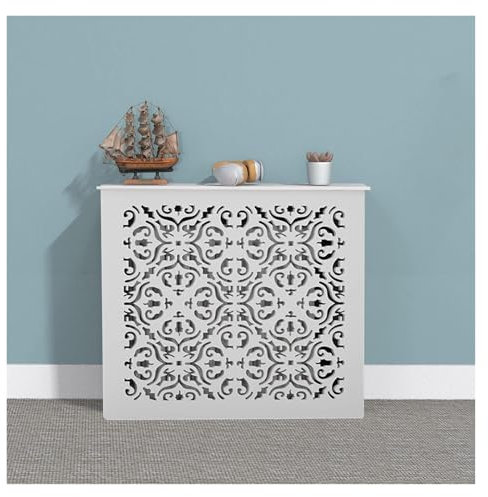 Qulamrdk Couvercle de Radiateur Cache Radiateur MDF Laqué Blanc Cache Radiateur Bois Convient aux Couloirs, Entrées, Salles Blanches, Imperméable Blanc(100x80x20cm)