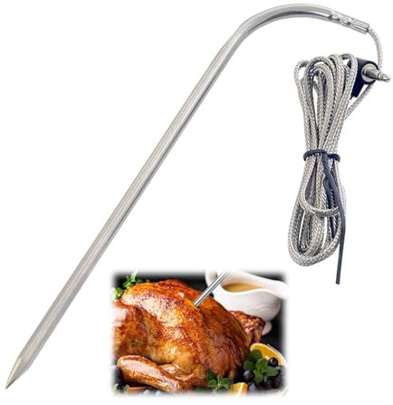 Sonda Temperatura per Carne,Termometro Sonda di Ricambio Per Barbecue,Termometro Per Carne,Set di Sostituzione sonda per griglia per Carne,Sensore di Temperatura per griglia,Accessorio Per Barbecue