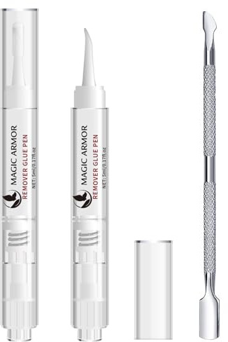 Penna rimuovi colla per unghie 5mlx2, per pressare le unghie, per rimuovere unghie artificiali, non per base di smalto gel, rimozione facile e veloce del gel con spingicuticole