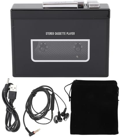Reproductor de Cassette portátil, reproducción de Cassette y Reproductor de Cintas de Cassette de Control con una grabadora de reproducción de música versátil de Jack estándar de (B)