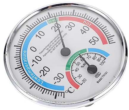 TOGEVAL Higrómetro Sauna Interior y Exterior Medidor Digital de Temperatura y Humedad Accesorio para Jardín Oficina y