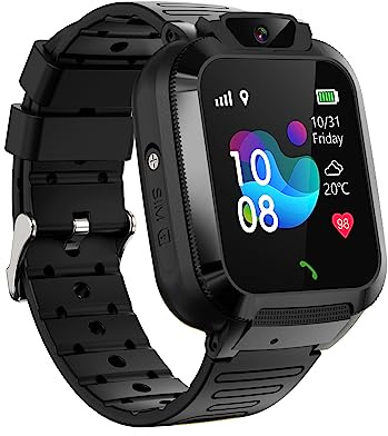 GPS Smartwatch Bambini, Orologio Smartwatch Bambini GPS Telefono Chiamate per Ragazzo e Ragazza, Orologio Bambino IP68 Impermeabile Videotelefono Cellulare SOS Giochi Voce Chat Sveglia Regalo