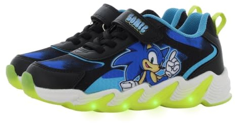 Leomil Sonic Basket Enfant Garçon Lumineuses | Chaussures Garçon, Semelle Légère EVA, Idéal pour l'école et les loisirs, Sonic the Hedgehog, Cadeau pour Enfants