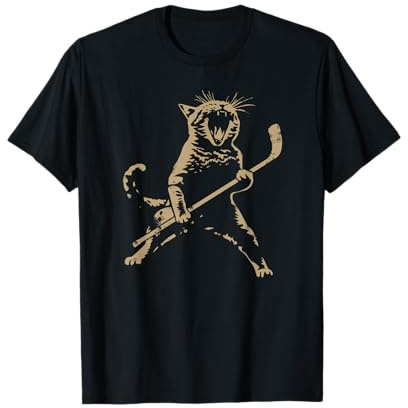 Cat Playing ice Hockey T-Shirt